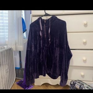 Purple velvet sweater jacket